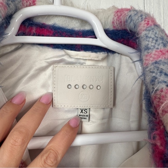 BLANKNYC Prime Time Plaid Women's Jacket - Pink and Blue - Picture 5 of 8